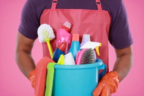 Cleaner preparing a service booking checklist
