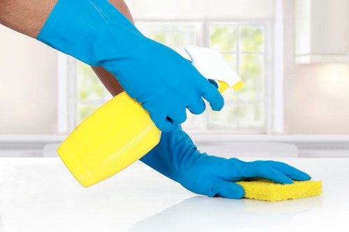 Cleaner preparing equipment with safety measures in place